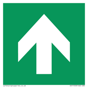 E907 Safe condition: Up / forwards arrow (90 deg supplimentary)